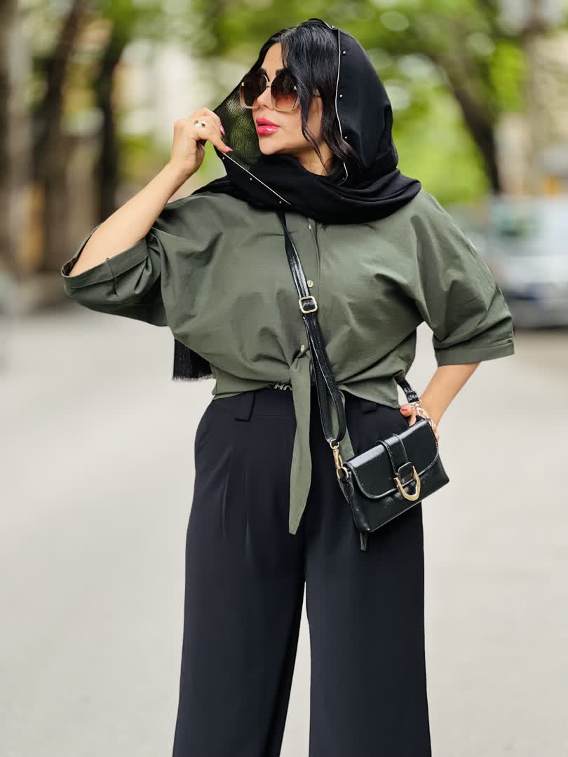 شومیز گره ای لینن  2577